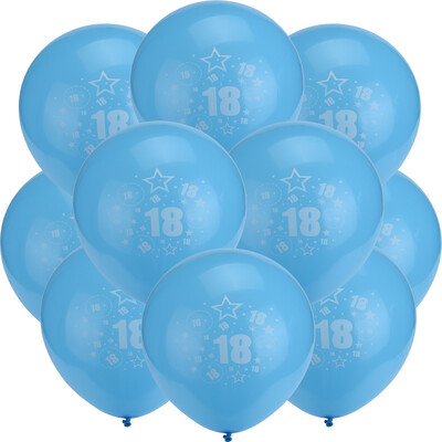 

Toponeto 10Pcs Light Blue And Blue Latex Balloons Age 18 Birthday Anniversary Party Gifts