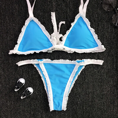 

Roseonmyhand Women Bikini Set Swimwear Push-Up Padded Lace Bra Swimsuit Beachwear
