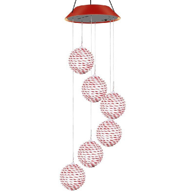 

Solar Rattan ball Wind Chime Mobile Waterproof Color Changing Wind Chimes Spiral Spinner Decorative Romantic Hanging Wind Ball Li