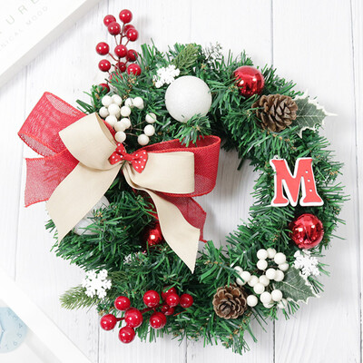 

〖Follure〗30cm Christmas Wreath Door Wall Ornament Garland Decoration Christmas Present