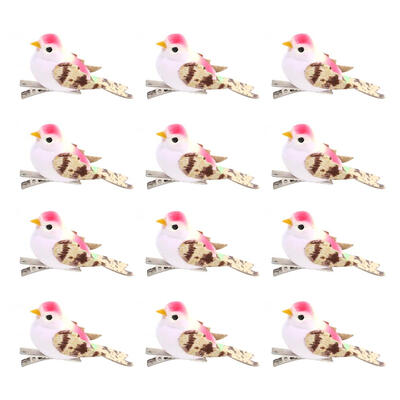 

12pcs Foam Artificial Simulation Bird Flower Wedding Christmas Tree Decor