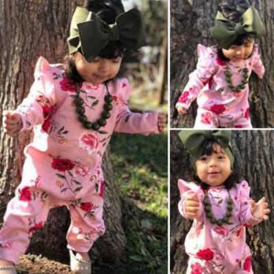 

Newborn Baby Girls Floral Romper Long Sleeve Jumpsuit Bodysuit Clothes Outfits