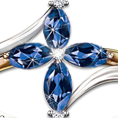 

With God All Things Are Possible" Women Cross Amethyst Ring Jewelry