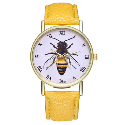 

Hardworking bee Drop shipping New Womens Fashion Geneva Roman Faux Leather Analog Quartz Wrist Watch Montre Femme Relogio