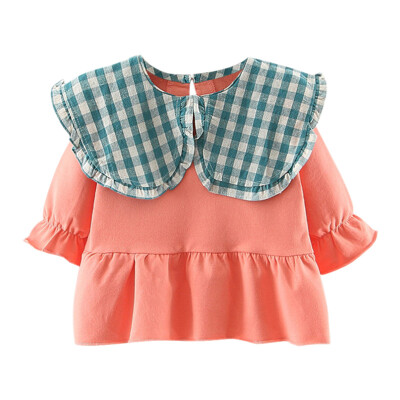 

Baby Girl Dress 0-3T New Autumn Cute Toddler Baby Fashion Casual All-match Lovely Sweet Doll Large Lapel Long Sleeve T-shirt