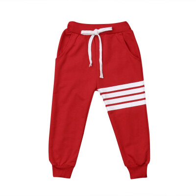 

KIDS BABY BOY GIRL STRIPE BOTTOMS CASUAL JOGGERS JOGGING SPORTS PANTS TROUSERS