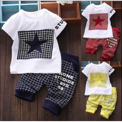 

NEW Baby Boy Girls Kids Infant Clothes Sportswear T-shirt TopPants Outfit Set