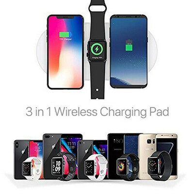 

3in1 Qi Wireless Charger Pad Fast Charging For Apple Watch iWatch iPhone XS X