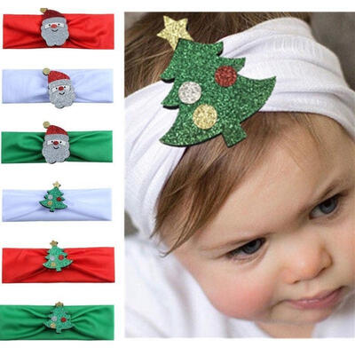 

Toddler Newborn Baby Girl Boy Huge Christmas Tree Santa Claus Headband Hair Band Hairwear Hair Accessories