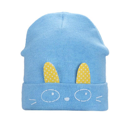 

Cute 0-1Y Baby Girls Boys Knitted Eyes Ear Hats Kids Bonnet Winter Warm Cap