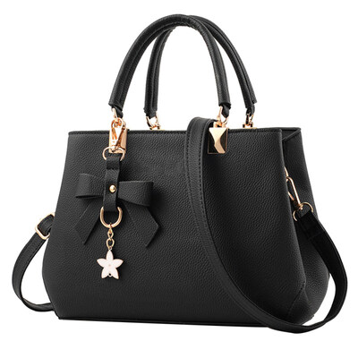 

Solid Color Bow Zipper Faux Leather Women Tote Handbag Crossbody Shoulder Bag