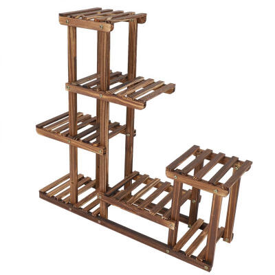 

Greensen Multi-tiers Wooden Plant Stand Balcony Garden Flower Plant Stand Display Shelf