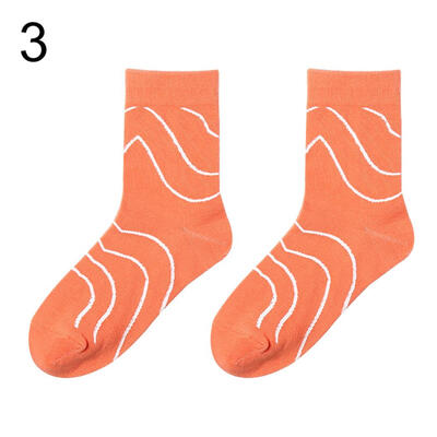 

Lovely Cartoon Food Printed Cotton Breathable Elastic Warm Women Medium Socks