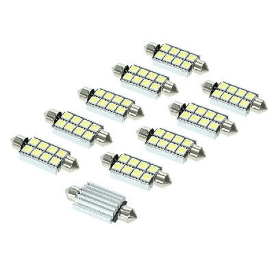 

10Pcs 8 SMD 5050 Car LED Light 12V White Dome Festoon CANBUS Auto Interior Dome Door Light Lamp Bulb