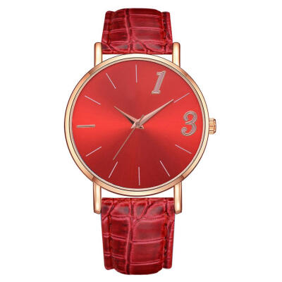 

High Quality Women Watches Simple Digital Thin Disc Ladies Quartz Wristwatch Fashion Leather Strap Clock Business Reloj Mujer