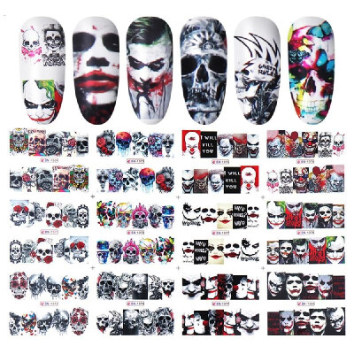 

Halloween Transfer Watermark Nail Stickers Nail Art Self-Adhesive Stickers Decals for Women Girls Kids Manicure DIY or Nail Salon