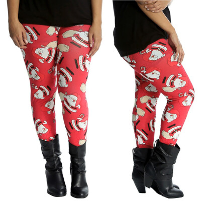 

Tailored Womens Santa Claus Print Tighten High Waist Pencil Pants Trousers