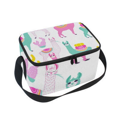 

ALAZA Lunch Box Pattern Of Sweet Llama Insulated Lunch Bag Large Cooler Tote Bagfor Men Women