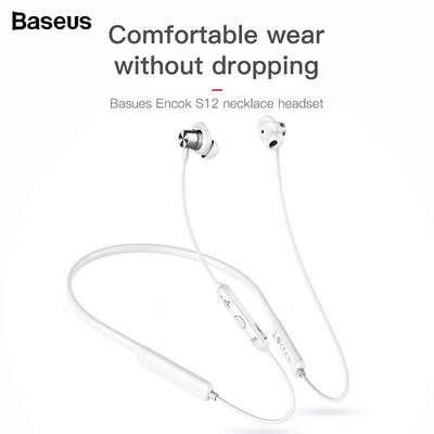 

Baseus Encok S12 bluetooth 50 necklace headset for sport with IPX5 water proof earphone for Apple&Xiaomi phones