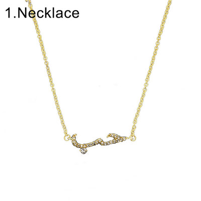 

Women Arabic Letter Love Faux Quartz Chain Bracelet Bangles Necklace Jewelry