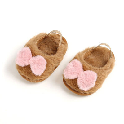 

2019 Baby Girl Cute Plush Soft Slide Slip On Flat Sandal Slipper Casual Infant Crib Shoes
