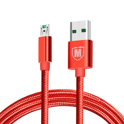 

5A Current Micro USB Cable Metal Shell Nylon Braided Charger Cord For OPPO R11-2m