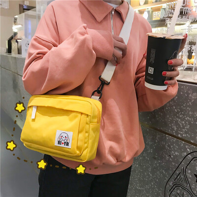 

Korean version of ins soft girl single shoulder canvas bag retro students in the Japanese department of the original slant carry b
