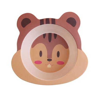 

Portable Baby Feeding Bowl Bamboo Fiber Kids Cartoon Children Tableware