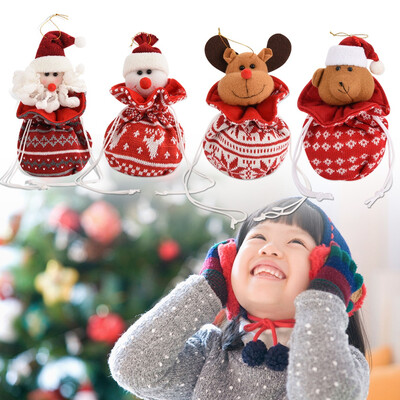 

Christmas Gift Pouch Knitted Apple Bag Cookie Candy Container Festival Party DecorChristmas Gift DecorChristmas Gift Pouch