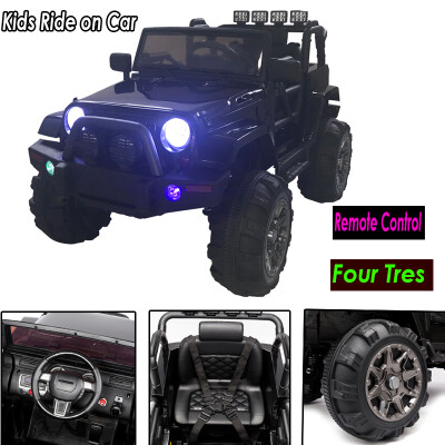 

12V Kids Ride On Car SUV MP3 RC Remote Control LED Lights Black