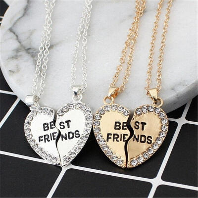 

Best Friends Heart Shape Diamond Minimalist Necklace Jewelry Birthday Jewelry Gift