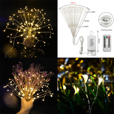 

Gobestart Firework Lights LED String Lights 8 Modes Dimmable Fairy Lights with Remote Cont