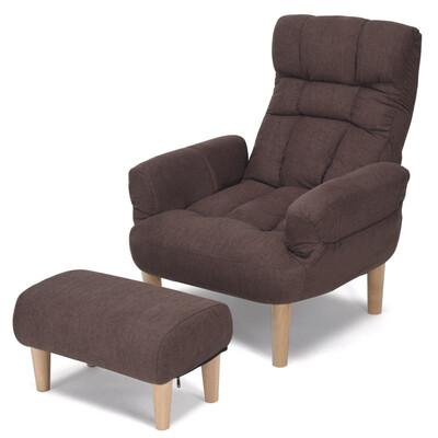 

Adjustable Lazy Sofa Chair w Footstool&Armrest