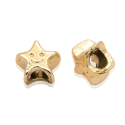 

Nickel Free & Lead Free Unfading Golden Alloy European Beads Large Hole Star Beads 12x8mm Hole 45mm