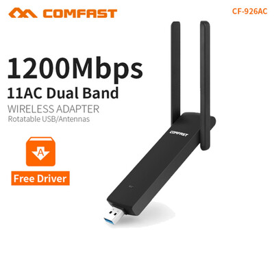 

〖Follure〗COMFAST WiFi Dongle CF-926AC 1200Mbps Wireless USB WiFi Adapter Dual Band WiFi