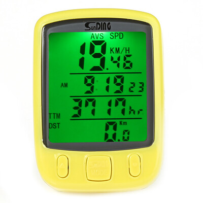 

SunDing SD - 563B Leisure Bicycle Computer Water Resistant Cycling Odometer Speedometer with Green Backlight