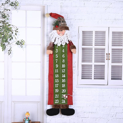 

Christmas Advent Calendar Non-woven Fabric Santa Claus Snowman Xmas Gift New Year Countdown Hanging Ornaments Home Office Door De