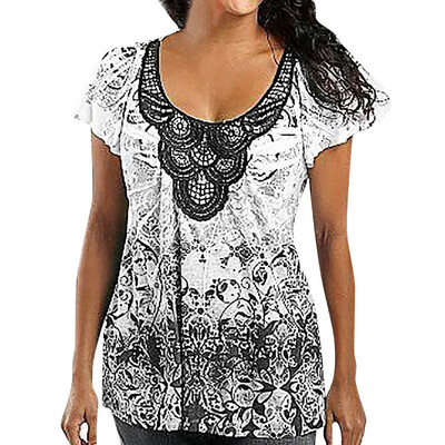 

Nomeni Women Ladies Summer Short Sleeve Printing Casual Tops T-Shirt Loose Top Blouse
