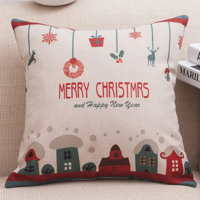 

Siaonvr Merry Christmas Throw Pillow Cases Cafe Sofa Cushion Cover Home Decor