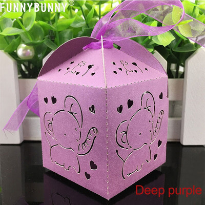 

FUNNYBUNNY 20pcs Hollow Cut Fashion Elephant Pattern Candy Boxes Gift Bags Wedding Favors Gift Boxes Small Gifts