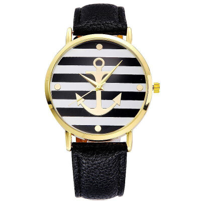 

Fashion Geneva Stripe Anchor Table Belt Personality Quartz Watch Spot for Men&Women