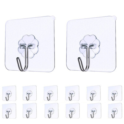 

Siaonvr Strong Transparent Suction Cup Sucker Wall Hooks Hanger For Kitchen Bathroom 14pc