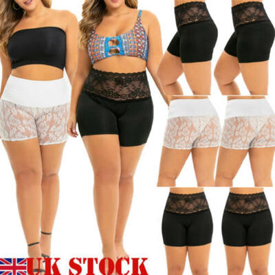 

Women Underwear Lace Borders Plus Size Safety Shorts Pants Leggings Solid Pretty