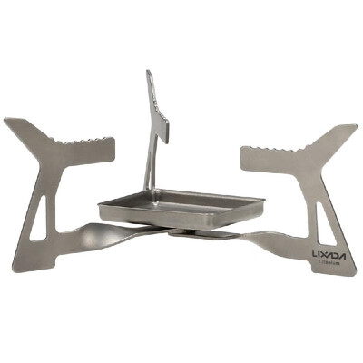 

Lixada 4pcs Camping Titanium Cookware Set with 550ml Water Cup Mug Folding Solidified Alcohol Stove Spork Windshield for Outdoor C