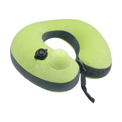 

Soft Travel Pillow for Cervical Spine Neck Protection U-shaped Air Blowing Airplane Pillows Blue