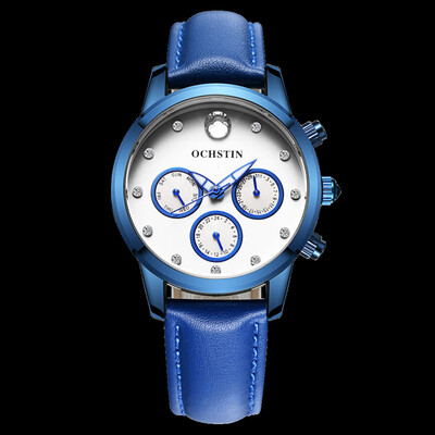 

OCHSTIN Augustine fashion ladies three-needle watch leather week calendar female watch