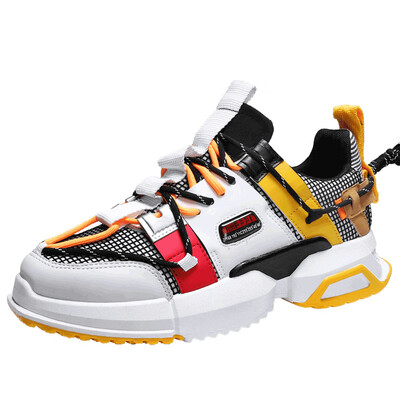 

Mens shoes fashion tide shoes increase sports color matching mesh shoes more laces