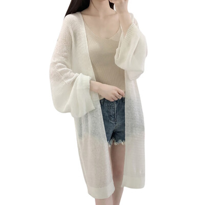 

Toponeto Fashion Women Cardigan Long Sleeve Thin Coat Pure Color Leisure Blouse
