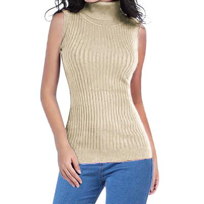 

〖Follure〗Womens Solid Color Matching Sleeveless Slim Sweater Pullover Sweater