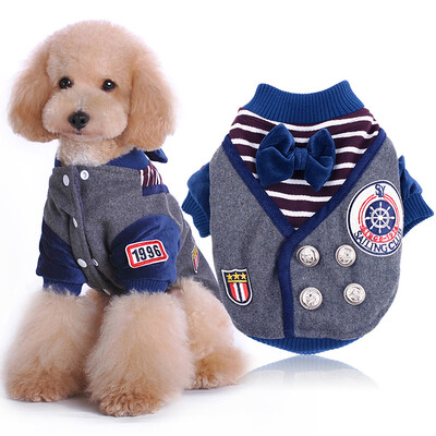 

Fashion British Style Dog Clothes Pet Coat Puppy Cat Costumes Apparel